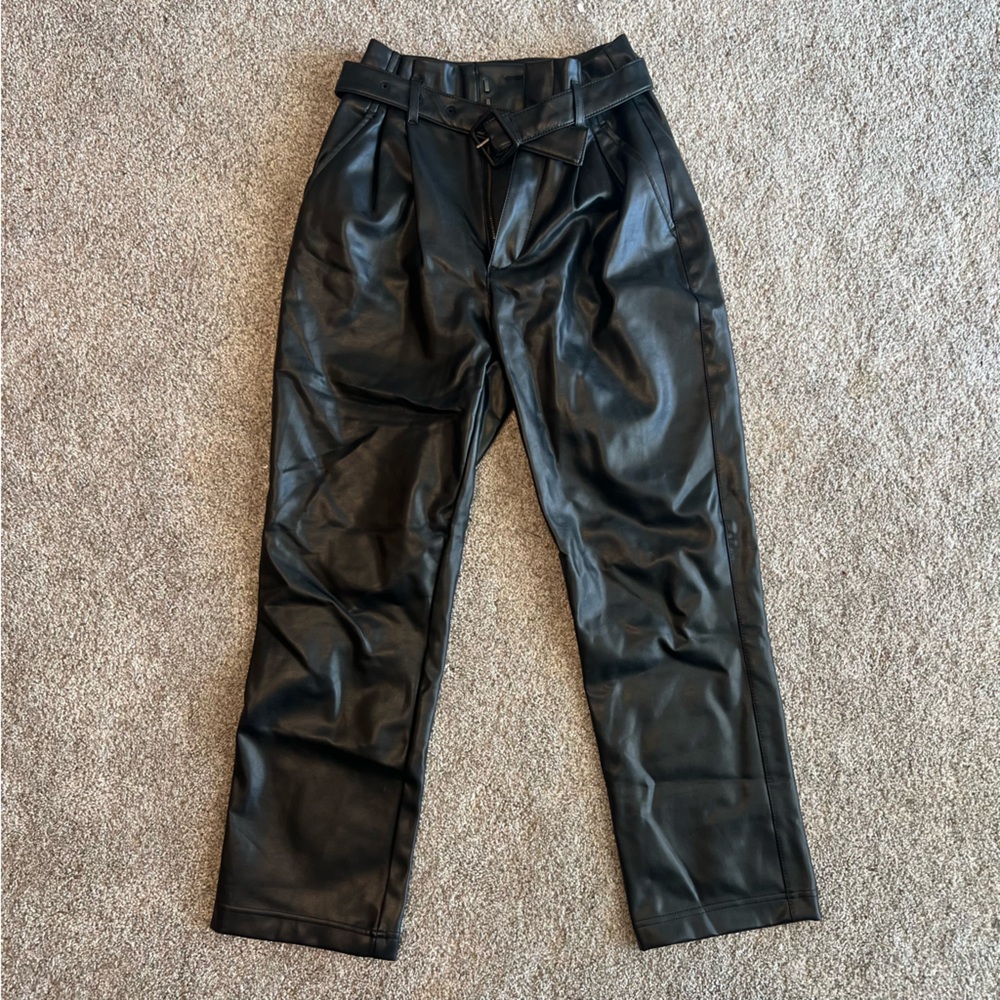 Abercrombie Black Faux Leather Pants